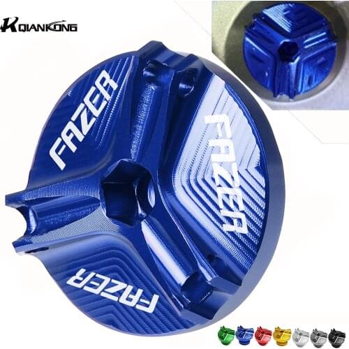 Fazer logo For Yamaha FZ1 FAZER 2001 2002 2003 2004 2005 2006 2007 Motorcycle M20*2.5 Engine Oil Filter Cup Plug Cover Screw