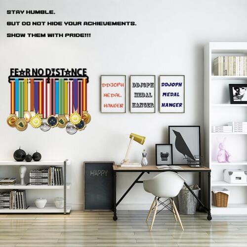 Fear No Distance medal hanger Inspirational medal holder Sport medal hanger for 32+ medals