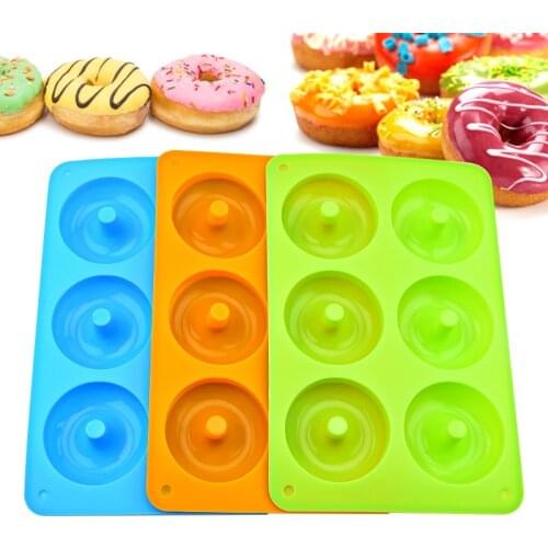 Mold Donut Silicone 6 DIY Silicone Donut Mold Baking Round Cake Decorating Mold Bread Baking Pan Non-stick Baking Tools