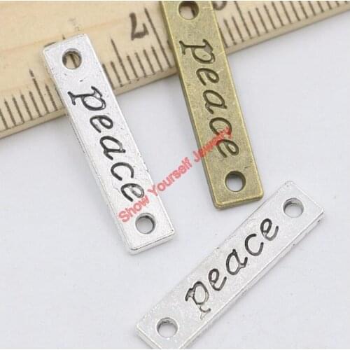 JAKONGO Antique Sliver Plated Peace Connectors for Jewelry Making Bracelet Findings Accessories DIY 26x6mm