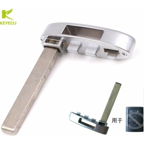 KEYECU 2PCS New Replacement Smart Key Emergency Uncut Blade for Cadillac SRX XTS ATS ELR , 2014 - Chevrolet Corvette