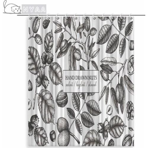 Creative Coffee Beans Shower Curtain Waterproof Eco-Friendly Bath Curtains for Bathroom With Hooks cortina de ducha