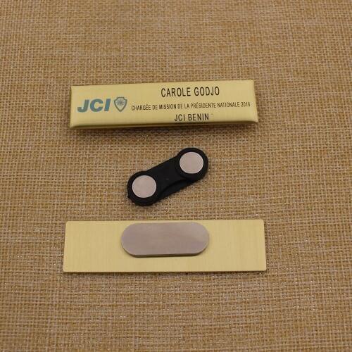 Copper Material Rectangel Metal Magnet Name Badges