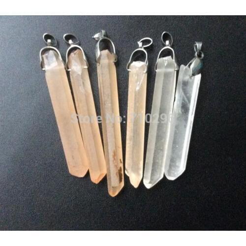 Mystic Rough Point Clear Quartz Point Red Quartz Point Pendant fit Quartz Necklace 10pcs/lot