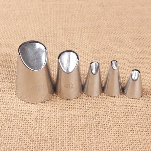 5Pcs Icing Piping Nozzles Baking Accessories Cake Decorating Tools Stainless Steel Pastry Tips Durable Portable Kitchen Gadgets