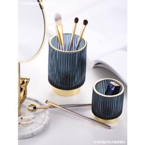 Nordic Home Dressing Table Decoration Makeup Storage Box Organizer Cosmetic Containers Glass Pen Holder Caja De Cosmeticos