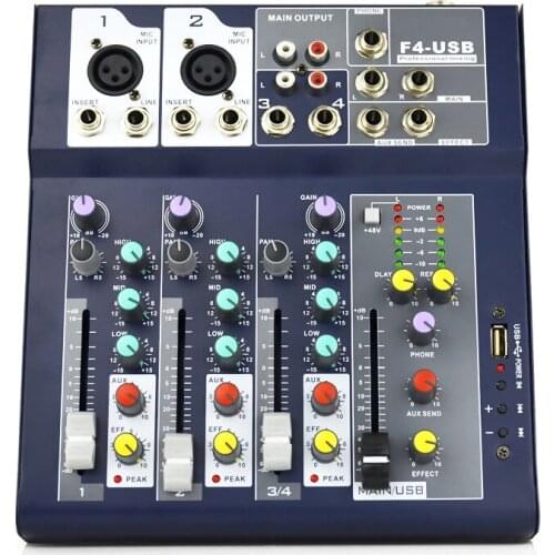 SC-F4 Wholesales Mini Audio Mixer For dj usb console microphone Mixer F7-USB