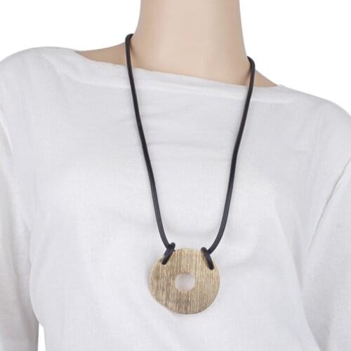 Punk Metal Asymmetrical Round Pendant Necklace Women New Geometric Necklace Handmade Jewelry Egirl Aesthetic Accessories Gifts