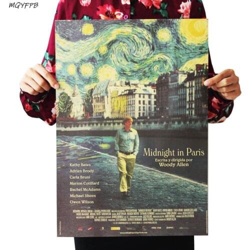 Movie Midnight In Paris Kraft Paper Poster Home Room Wall Decoration Painting 50.5x35cm