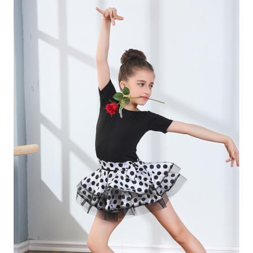 Short sleeves Latin Dance Dress For Girls Competition Latin Dress For Girls Ballet Dancing Dress Kids Girl Latin Dance Costumes
