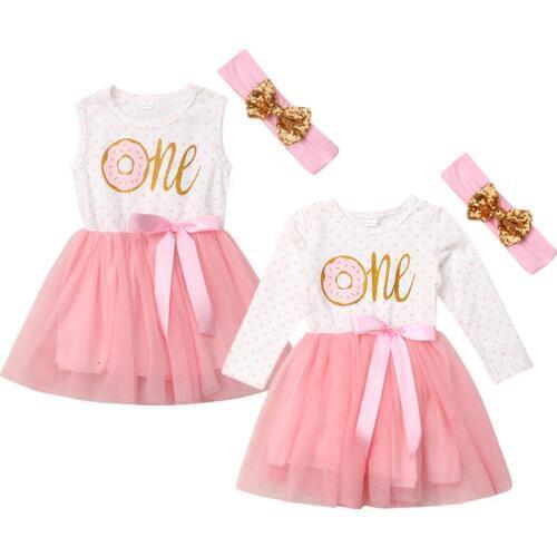 Citgeett Summer Sweet Toddler Kids Baby Girl Sleeveless Lace Dress Sweatshirt Outfit Clothes Birthday Patchwork Clothing
