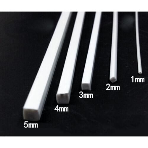 ABS DIY scale ABS smooth square bar rod Dia 5.0mm length 50cm Bar for architectural model Layout making materials