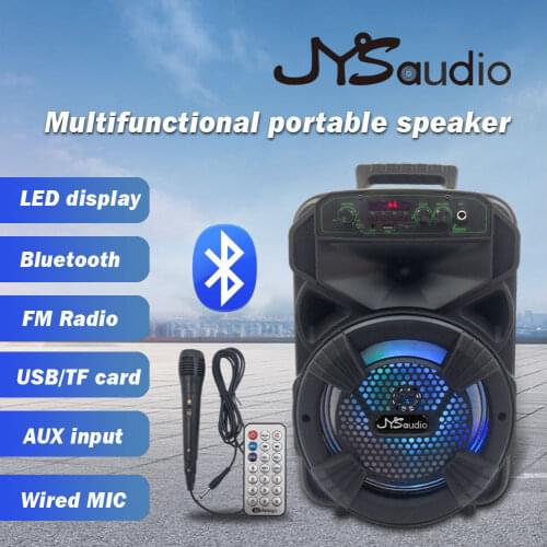Portable Wireless Bluetooth Speaker Smart Audio Outdoor Karaoke Stereo Subwoofer Trolley Loudspeaker Box Support TF FM Radio AUX