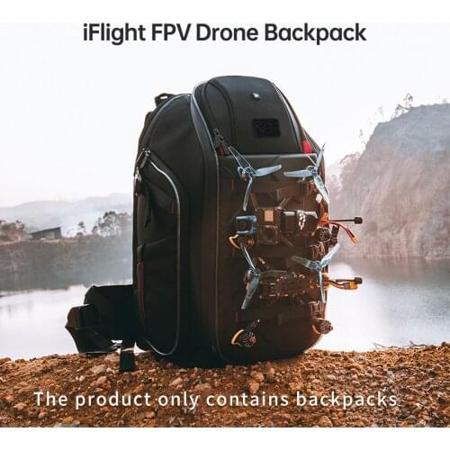 IFlight Drone Backpack 530X340X260mm 33 Liter Volume Resizable Compartments Ntegrated RGB Light Strips for FPV Drone Goggles