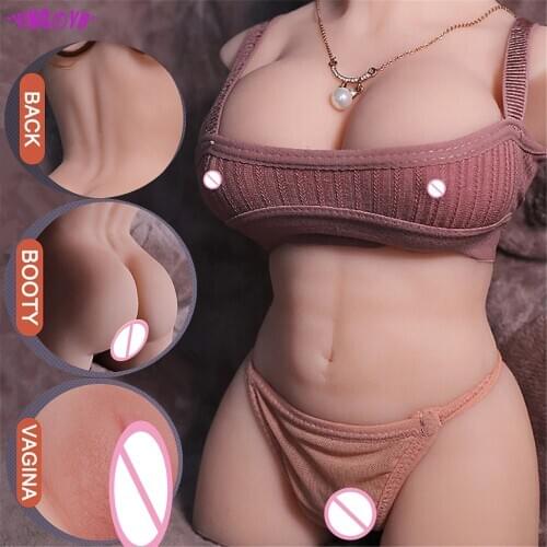 Sexy 3D Chest Half Body Sex Doll Male Masturbation Realistic Pussy Big Ass Silicone Vagina Anal Sex Toys For Man Adult Products