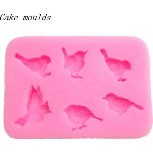 Silicone mold K019 bird shape Fondant cake mold decoration tools baking ware Free shipping