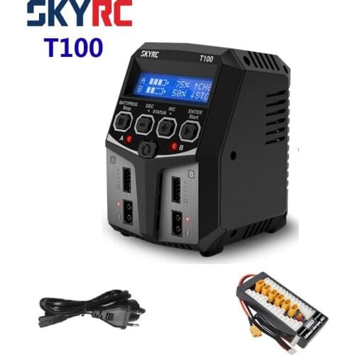 SKYRC T100 DUAL 5A 2X50W Balance Charger with XT60 Board for 2-4S LiPo/LiIon/LiFe/LiHV Battery RC FPV Racing Drone Quadcopter