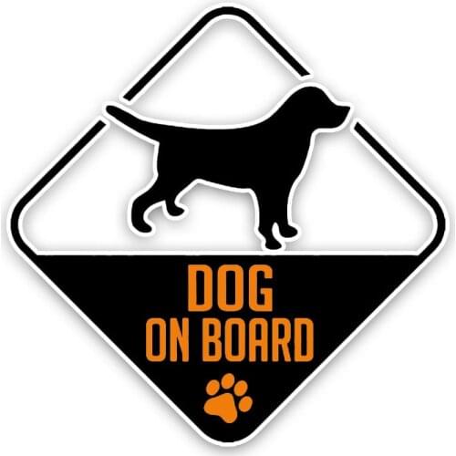 DOG ON BOARD Decal PVC Interesting Print Car Sticker Decoration Decals,13cm*13cm
