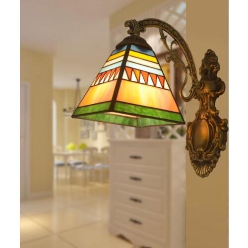 Special sale Tiffany lamp bathroom lamp balcony wall lamp corridor lamp European mirror front Mermaid square wall lamp