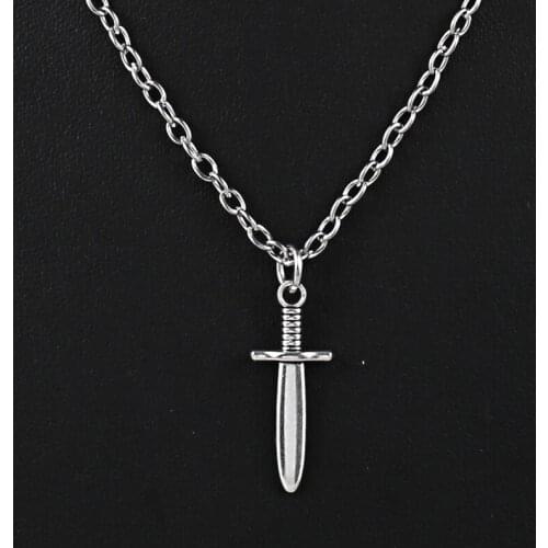Hip-pop Rock Punk Style Dagger Sword Pendant Necklace Goth Jewellery Darkness Necklaces For Women Men Folk Art Mystical Gifts