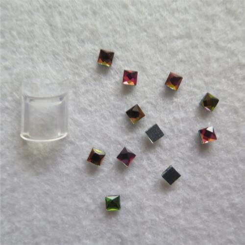 100pcs Cute RN-01 4mm Nail Art Crystal Colorful Square Nail Art Decoration Crystal Glass Hot-fix