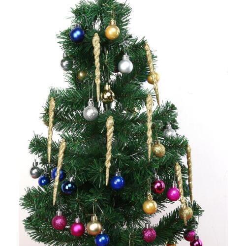 12Pcs Christmas Tree Pendant Decoration Hanging Icicle Ornaments Christmas Decoration for Home Party Supplies Xmas Supplies