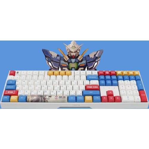 138 keys five-side thermal sublimation cherry MX, PBT mechanical keyboard QX height ball cap GUNDAM compatible 64, 68