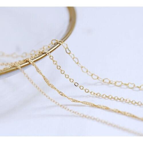 2pcs Copper plating Necklace Bracelets For Women Men Chain Accessories Simple Fashion DIY Handmade Jewelry Materials