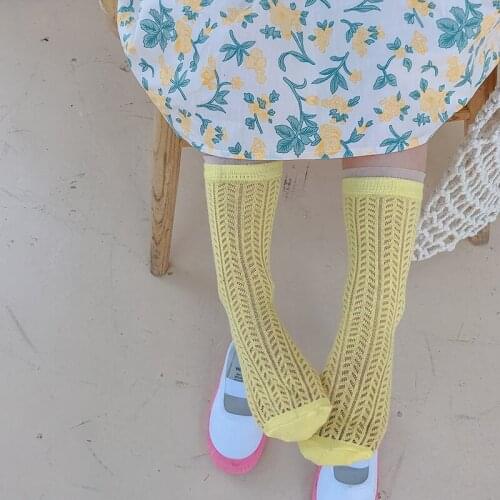3 Pairs Lot Kids Summer Knee High Socks Children Toddler Girls Mesh Cute Cotton Lace Long Socks Kawaii Baby Accessories Fashion