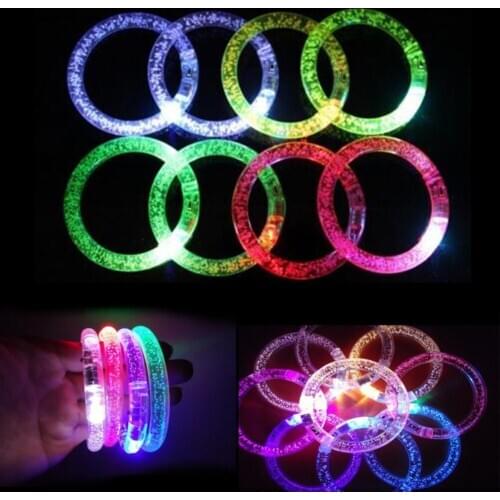 3 Pcs Fashion Flashing Wrist Band Funny Luminous Hand Ring Led Bracelet Children Party Toy Supplies Gifts Glow Bangle