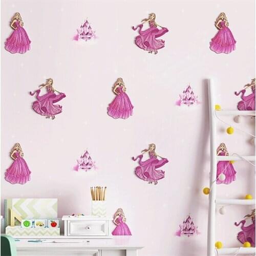 Wellyu 3d stereo non-woven wallpaper modern cartoon girl childrens room bedroom wallpaper warm background wallpaper