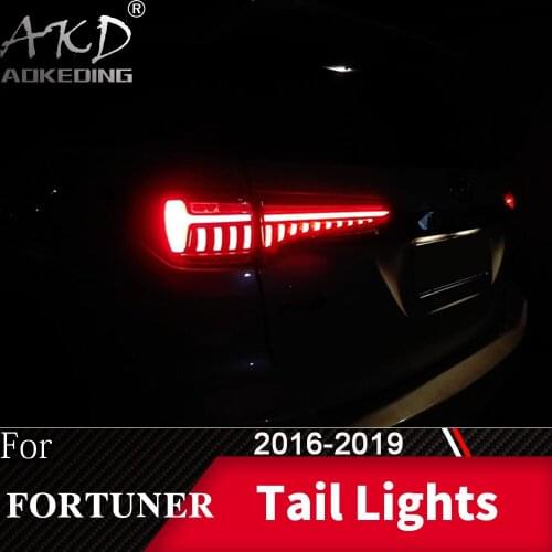 AKD Car Styling Taillights for Toyota Fortuner Tail Lamp 2016-2020 LED Tail Light DRL Tail Lamp Turn Signal Rear Reverse Brake