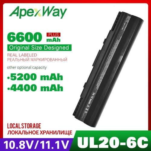 4400mAh laptop battery for ASUS Eee PC 1201 1201HA 1201K 1201N 1201NL 1201PN 1201T Pro23 Pro23A UL20 UL20A UL20FT UL20G UL20VT