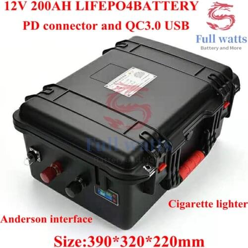 12V 200ah lifepo4 battery pack 150a Rechargeable Battery Lithium Iron Phosphate with BMS for RV Solar Energy Golf Cart TAX FREE