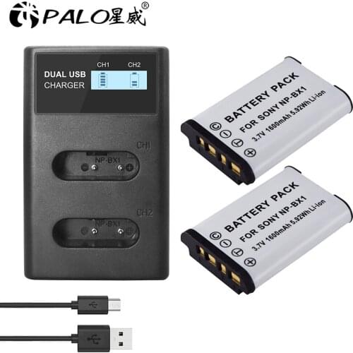PALO NP-BX1 NPBX1 np bx1 Battery and LCD Charger For Sony DSC-RX100 DSC-WX500 IV HX300 WX300 HDR-AS15 X3000R HDR-AS300 MV1 AS30V