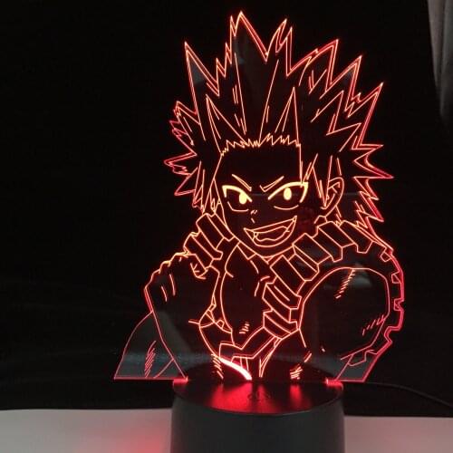 Anime Lamp My Hero Academia Kirishima Eijiro Lamp for Bedroom Decor Night Light Kids Birthday Gift Dropshipping