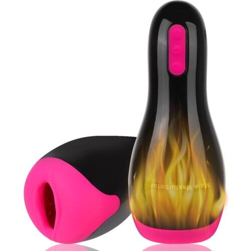 Automatic Heating Sucking Vibrator Blowjob Masturbator 12 Frequency Voice Sex Cup Male Masturbation Cup Adult Product