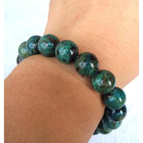 Free Shipping Natural chrysocolla Round 12mm Beads Bracelet Women Jewelry Accessories Weddings Parties Birthday Gift
