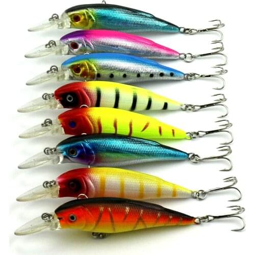 Big Sale 8pcs Minnow Fishing Lure Hard Plastic Lure Isca Artificial Pike Bait Fishing Hooks Swimbait Fishing Tackle 10.5cm 11g