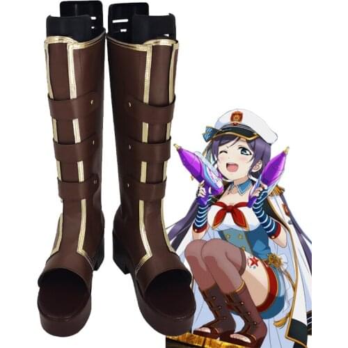 Anime Lovelive Nozomi Tojo Cosplay Carnaval Shoes Boots Nozomi Tojo Cosplay Long Purple Wig Hair Halloween Carnival Party Props
