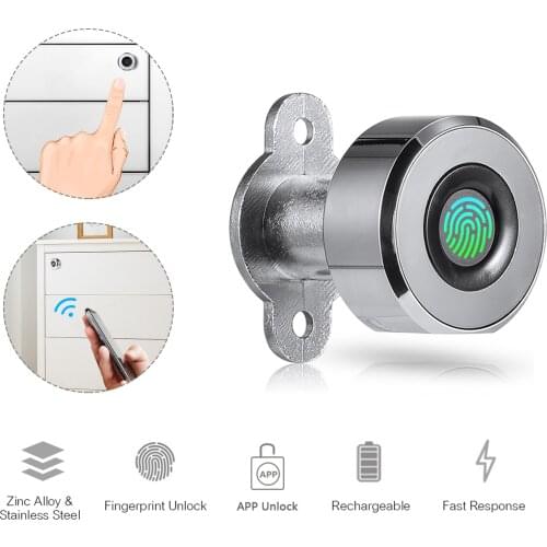 BT Smart Drawer Lock Triple Drawer Fingerprint &APP Unlocking 1 Lock 3 Drawers 100 Sets of Fingerprints Rechargeable Hidden File