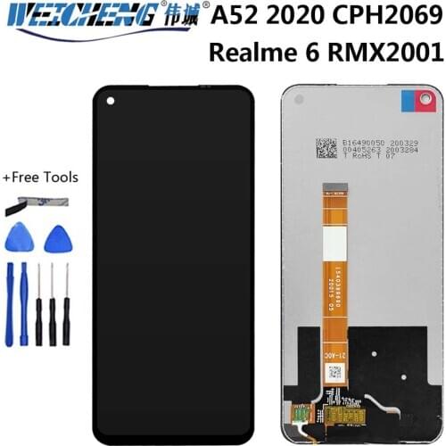Black 6.5 ” For Oppo Realme 6 RMX2001 / Oppo A52 2020 CPH2069 LCD Display+Touch Screen Digitizer Assembly Spare Parts+Tools