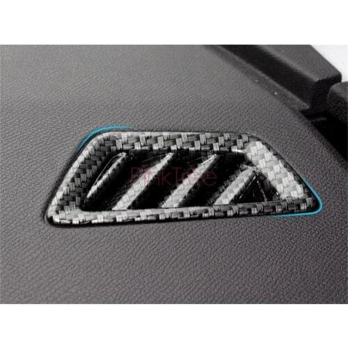 Carbon Fiber Color Air Outlet Conditioning Cover Stainless Steel Frame Car Accessories For Peugeot 5008 3008 GT 2017 2018