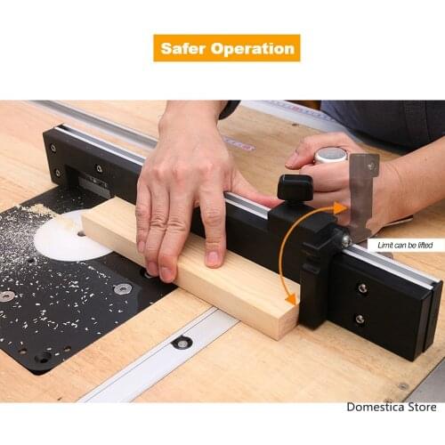 Woodworking Miter Cut Gauge Tenon Fence T Rail Push Straightedge Push Handle Aluminum Handles With 450MM Backer And Limit Left