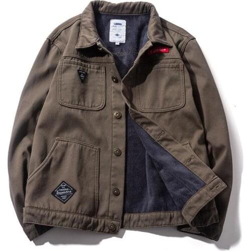 Men Full Sleeve Feelce Jacker Autumn And Winter Outwear And Solid Color Causal Style Overcoats