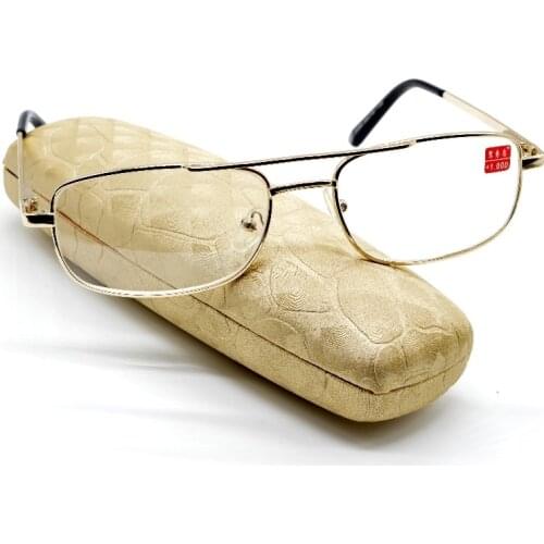 2019 Golden Double Bridge Aviation Style Frame Spectacles Custom Made Prescription Lens Myopia Glasses Photochromic -1 To -6