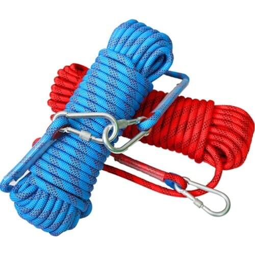 Outdoor Climbing Rope Ice Rocking Climbing Equipment Wear-resistant Life-saving Escape Rescue Rope Safety Rope 10/20/30m