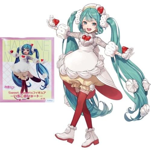 Furyu Vocaloid Hatsune Sweet Miku Strawberry Shortcake Garage Kit Pvc Assembly Model Western Animiation Action Figure Kids Toys