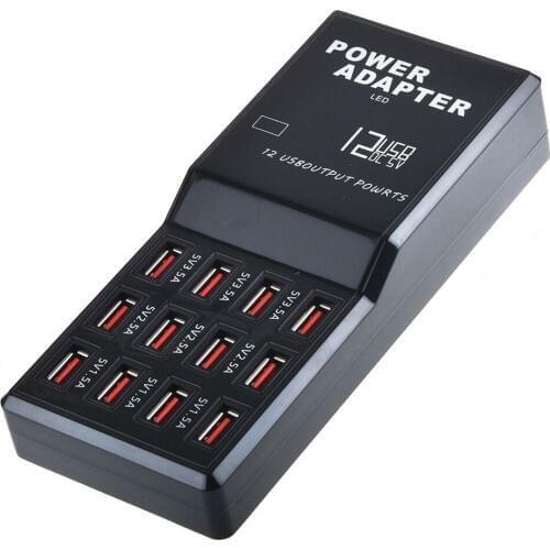 USB Charger 12 Interface intelligent Charger. 5V2A 3.5A 2.5A 1.5A 1A Fast Charging Adaptor Portable charger