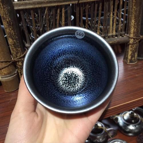 Jianzhan Yuteki Tenmoku glaze Tea Cup Matcha Bowl Top Grade Kungfu Tea Set Chinese Collection Ceremony Ancient Oil Spot Style
